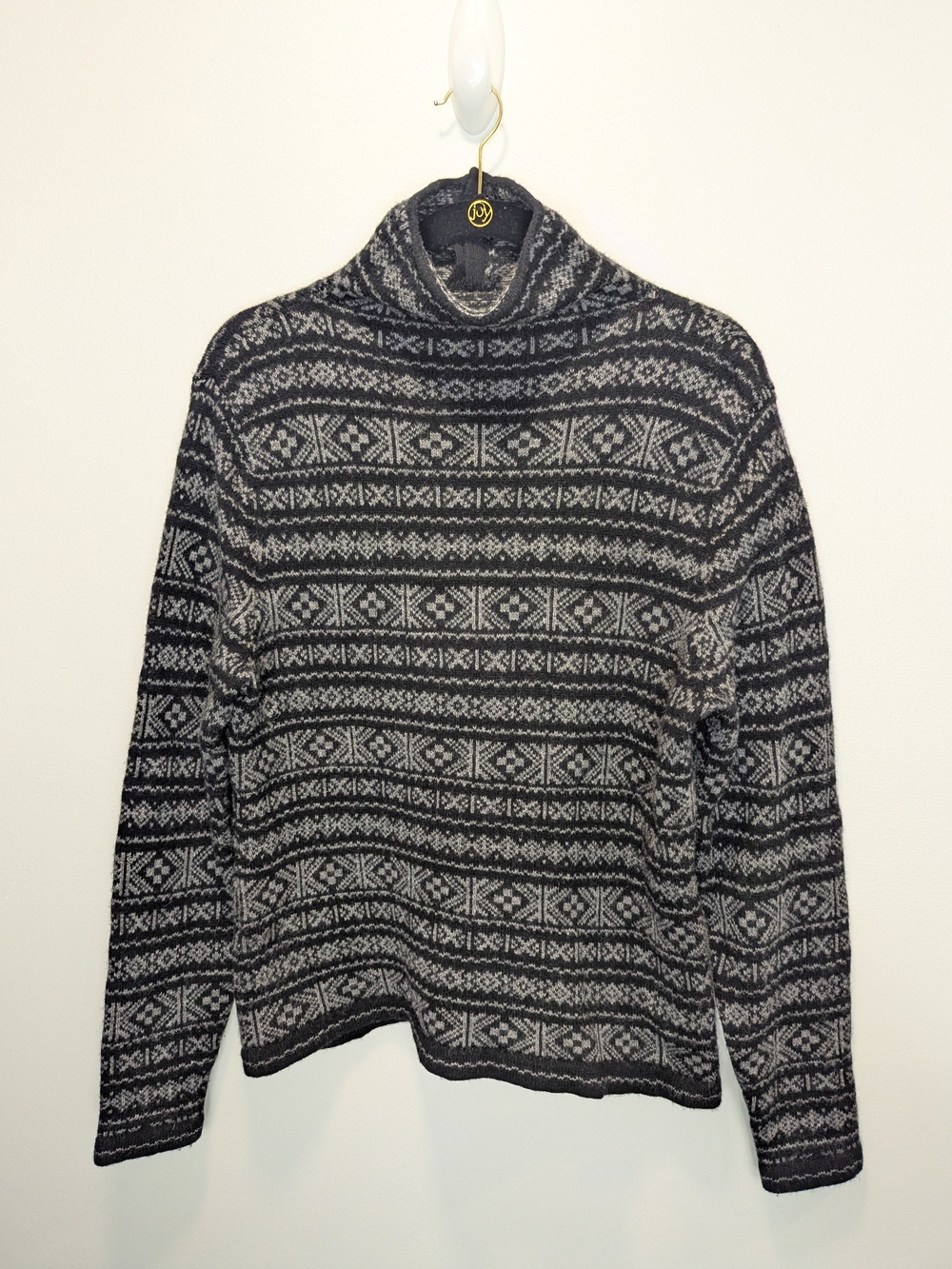 Lauren Ralph Lauren Womens Fair Isle Turtleneck Sweater Vintage Pepper Luxury XL